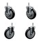 Service Caster 5'' Black Poly Wheel Swivel 7/16'' Grip Ring Stem Caster Set 2 Brakes, 4PK SCC-GR20S514-PPUB-BLK-TLB-716138-2S2 - alternate 1